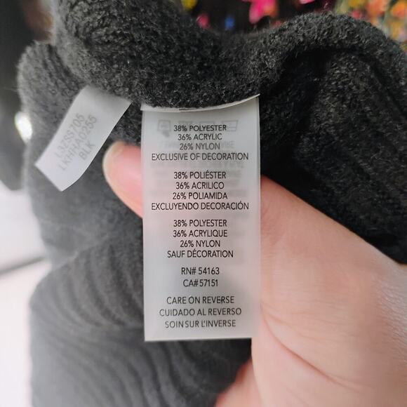 Karl Lagerfeld Womens Cable Neck Mock Knit Sweater, Black Medium - Picture 12 of 14